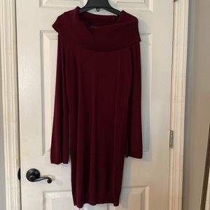 Woman’s cowl neck/off shoulder sweater dress
